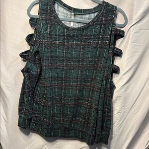 My Story Green Black Cut Out Tank Top